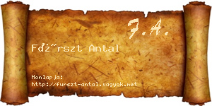 Fürszt Antal névjegykártya